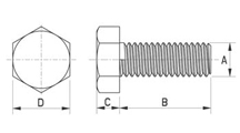 Hexagon screw metal DIN 933 [079-m]