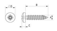 Pan head tapping screw metal DIN 7981 [343-m]